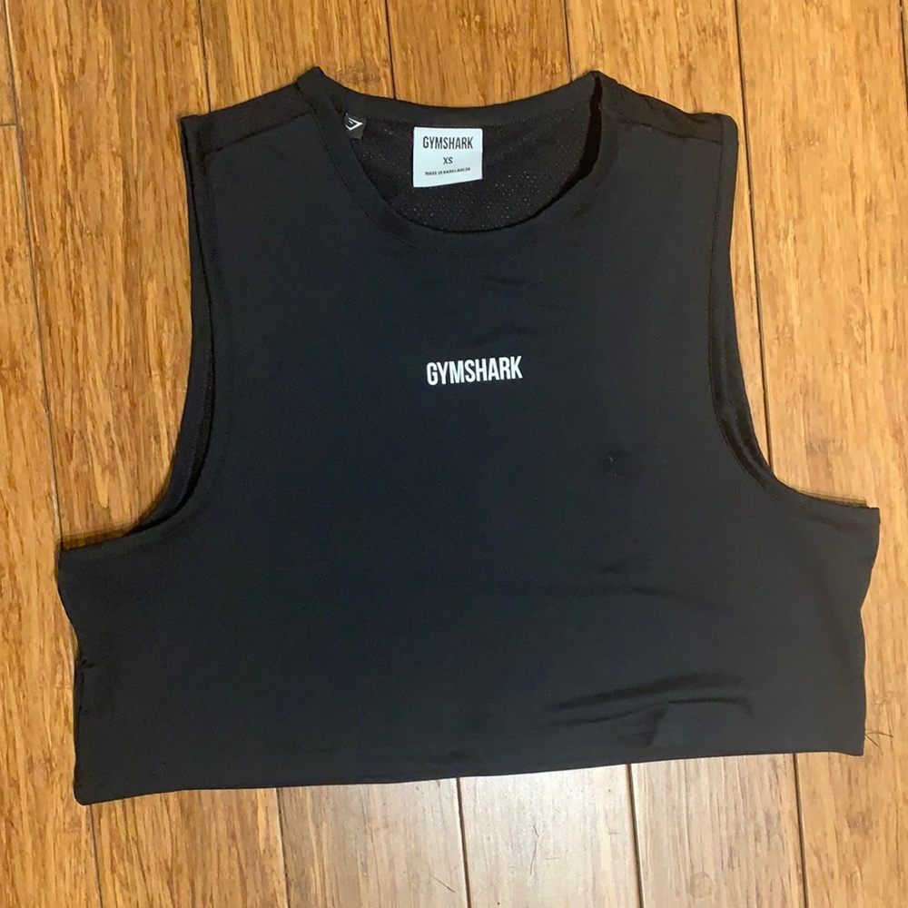Black Gymshark Crop Tank Top-XS